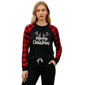 Christmas Pajamas Women Large Holiday Pajama 2 Piece Set Buffalo Plaid Comfy